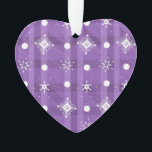 Eenvoudig Snowflakes Paars Pset Pattern Ornament<br><div class="desc">kerstsnowflakes en speldenachtergrond</div>