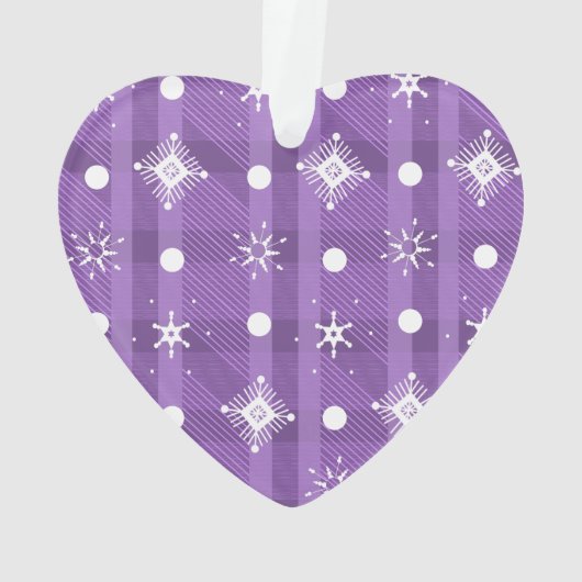 Eenvoudig Snowflakes Paars Pset Pattern Ornament (achterkant)