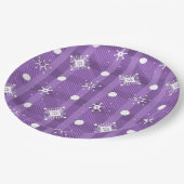Eenvoudig Snowflakes Paars Pset Pattern Papieren Bordje (Gekanteld)
