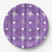 Eenvoudig Snowflakes Paars Pset Pattern Papieren Bordje (Voorkant)