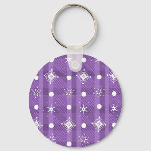 Eenvoudig Snowflakes Paars Pset Pattern Sleutelhanger