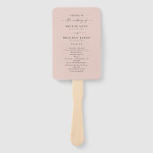 Eenvoudig Solid Light Pink Wedding Ceremony Progra Handwaaier (Voorkant)