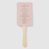 Eenvoudig Solid Light Pink Wedding Ceremony Progra Handwaaier (Achterkant)