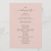 Eenvoudig Solid Light Pink Wedding Ceremony Progra Programmakaart (Achterkant)