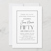 Eenvoudig Sophisticated Unisex 50ste verjaardagsfe Kaart (Voorkant)