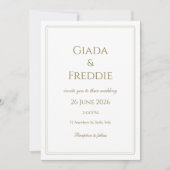 Eenvoudig Sophisticated wit en goud Kaart (Voorkant)