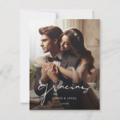 Eenvoudig Spaans Boda | Moderne bruiloft Gracias F Bedankkaart (Voorkant)