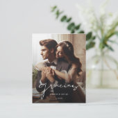 Eenvoudig Spaans Boda | Moderne bruiloft Gracias F Bedankkaart (Staand voorkant)