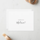 Eenvoudig Spaans Bridesmaid-voorstel Notitiekaartje (Voorkant / Achterkant in situ)