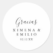 Eenvoudig Spaans Dank je weddenschap Ronde Sticker (Voorkant)