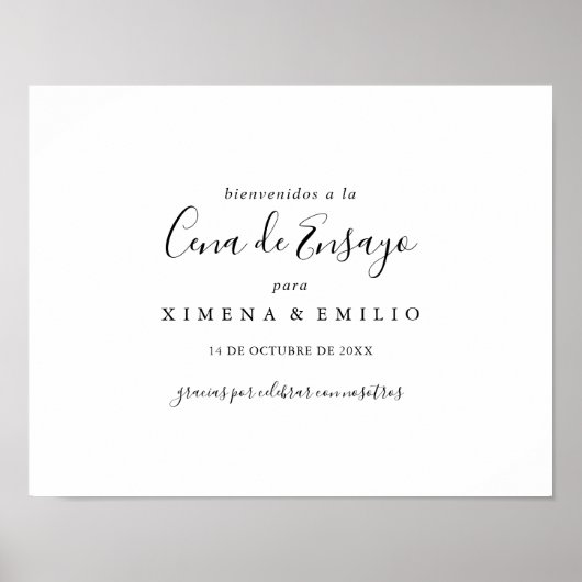 Eenvoudig Spaans repetitief Welkomstbord Poster (Voorkant)