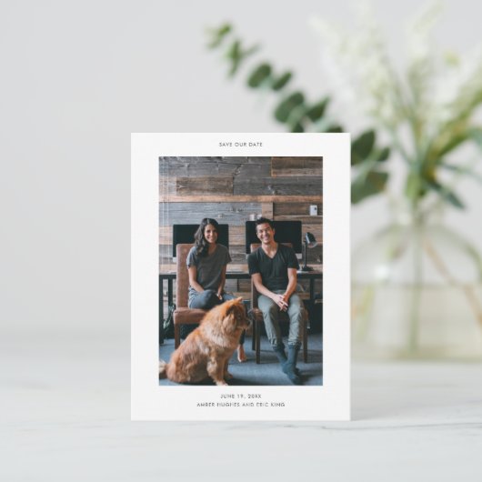 Eenvoudig sparen de Datum Aankondigingskaart (Staand voorkant)