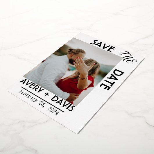 Eenvoudig sparen de Datum Weddenschap Folie Uitnodiging (Gedraaid)