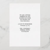 Eenvoudig sparen de Datum Weddenschap Folie Uitnodiging (Achterkant)