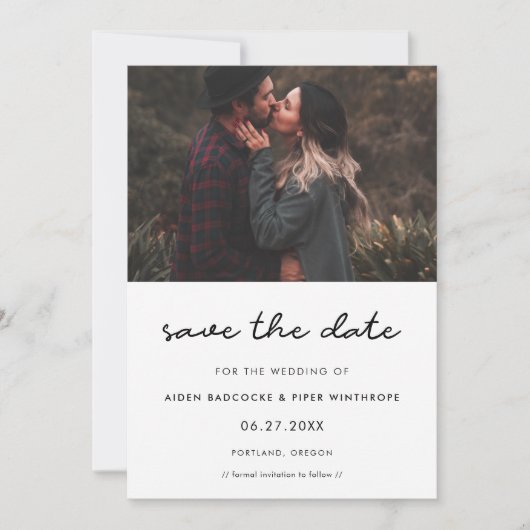 Eenvoudig sparen de datumfoto save the date (Voorkant)