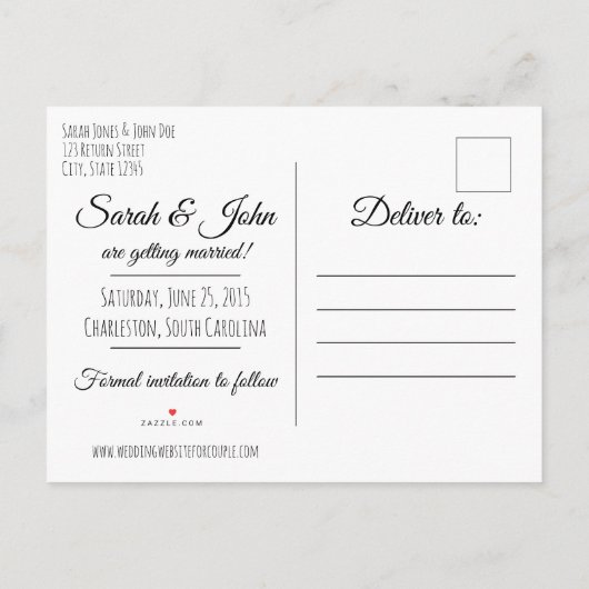 Eenvoudig sparen de Kaart van het Briefkaart van d (Achterkant)