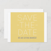 Eenvoudig sparen het Briefkaart van de Datum, Geel (Voorkant / Achterkant)
