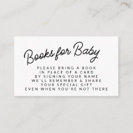 Eenvoudig Speels Boekverzoek Baby Shower Informatiekaartje