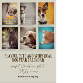 Eenvoudig speels Schattige en grillig hondenjaar Kalender