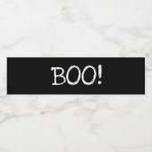 Eenvoudig spookboek zwart waterfles label etiket (Enkel label)