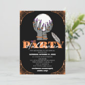 Eenvoudig  spooky halloween kostuum feest kaart (Staand voorkant)