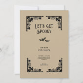 Eenvoudig  Spooky Kostuum Halloween Party Kaart (Voorkant)