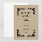 Eenvoudig  Spooky Kostuum Halloween Party Kaart (Voorkant / Achterkant)