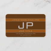 Eenvoudig Sportief Bruin & Grijs Geometrisch Visitekaartje (Voorkant)