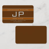 Eenvoudig Sportief Bruin & Grijs Geometrisch Visitekaartje (Voorkant / Achterkant)