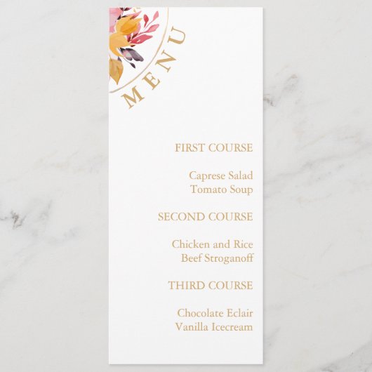 Eenvoudig Spring Event Floral Menu (Voorkant)