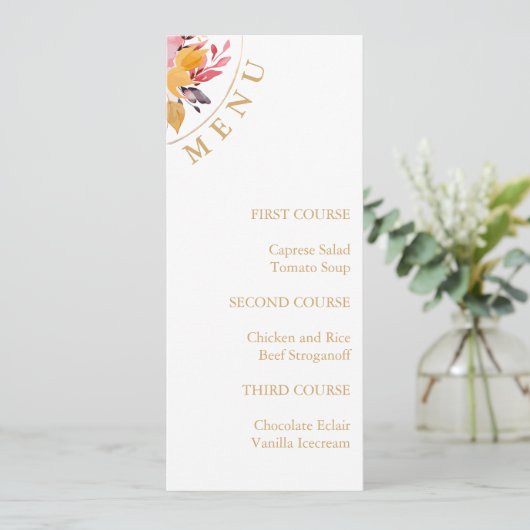 Eenvoudig Spring Event Floral Menu (Staand voorkant)