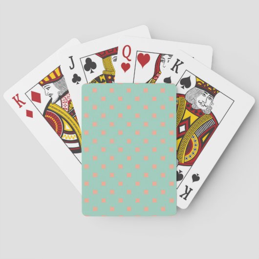 Eenvoudig Squire Pattern Light Blauwgroen Pokerkaarten (Achterkant)
