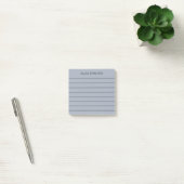 Eenvoudig staalgrijs & houtskool voeg naam toe gel post-it® notes (Kantoor)