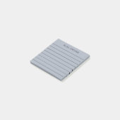 Eenvoudig staalgrijs & houtskool voeg naam toe gel post-it® notes (Schuin)