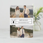 Eenvoudig Stag in Wit Feestdagenkaart (Staand voorkant)