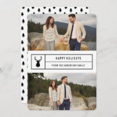 Eenvoudig Stag in Wit Feestdagenkaart (Voorkant / Achterkant)