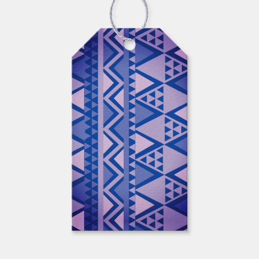 Eenvoudig Stamkunstpatroon Paars Cadeaulabel (Voorkant)
