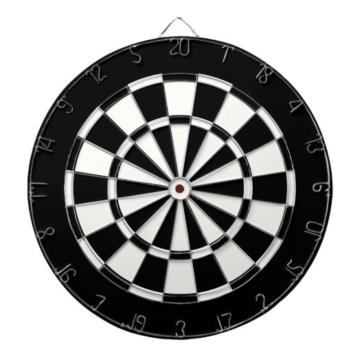 Eenvoudig Standaard Zwart En Wit Dartbord (Voorkant)