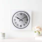 Eenvoudig standaardnummer met grijs gezicht vierkante klok (Huis)