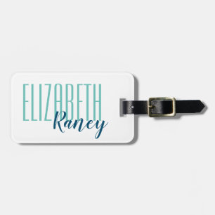 Eenvoudig standaardtype Aqua Blue Bagagelabel