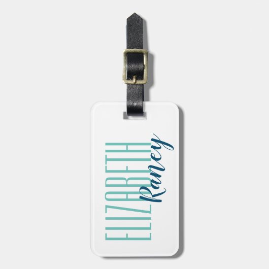 Eenvoudig standaardtype Aqua Blue Bagagelabel (Voorkant verticaal)