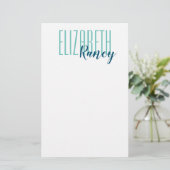 Eenvoudig standaardtype Aqua Blue Briefpapier (Staand voorkant)