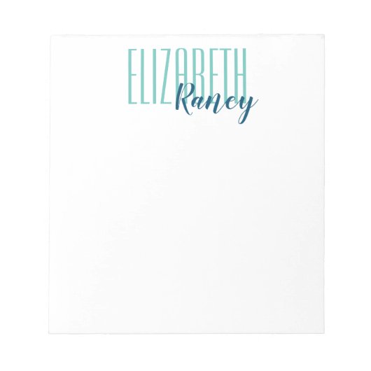 Eenvoudig standaardtype Aqua Blue Notitieblok (Voorkant)