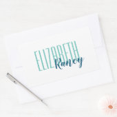 Eenvoudig standaardtype Aqua Blue Rechthoekige Sticker (Envelop)