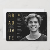 Eenvoudig stapel AFSTUDEREN minimalistisch fotoAfs Aankondiging (Voorkant)