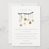 Eenvoudig Star Mobile neutraal geel Baby shower Bedankkaart (Voorkant)