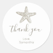 Eenvoudig Starfish baby shower Dank u Ronde Sticker (Voorkant)