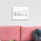 Eenvoudig, stedelijk, trendy, modern Happy Thanksg Canvas Afdruk (Insitu (Woonkamer))
