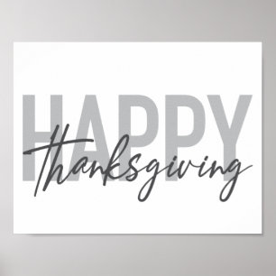 Eenvoudig, stedelijk, trendy, modern Happy Thanksg Poster