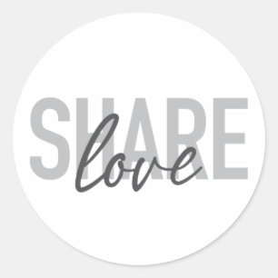 Eenvoudig, stedelijk, trendy, modern type Share Lo Ronde Sticker